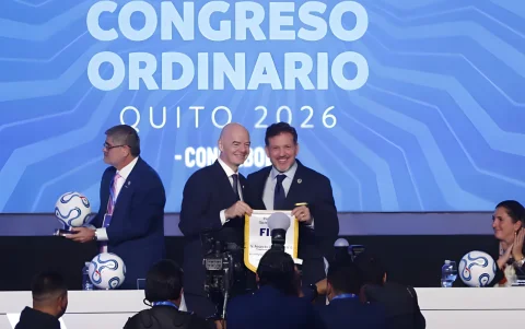 Autoridades del fútbol sudamericano participaron en la apertura del evento.