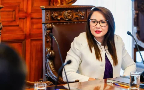La ministra de Gobierno, Nataly Morillo.