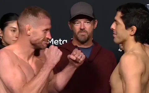 Davey Grant vs Adrián Luna Martinetti en el pesaje.