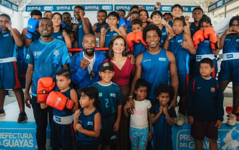 La prefecta Marcela Aguiñaga, en la apertura del espacio.
