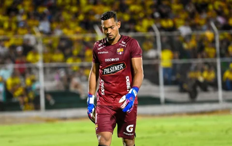 José David Cotreras, portero de Barcelona SC, en el empate con Orense.