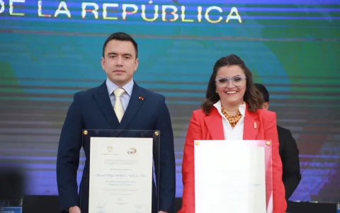 El binomio de Daniel Noboa y María José Pinto ganó las elecciones de 2025.