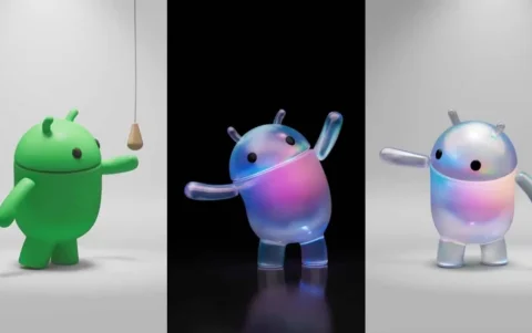 The Bot (mascota de Android) en modo translucido