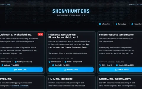 Portal web de Shinyhunters, en mayo de 2026