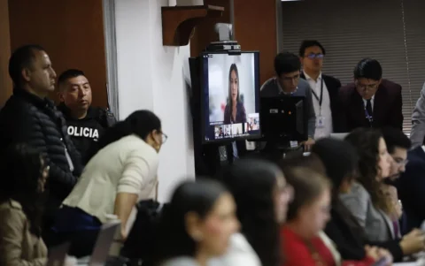 Irina Moreno, hija del expresidente Lenín Moreno, acudió al juicio de forma virtual.