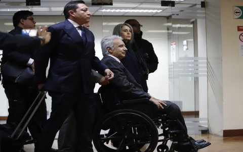 Lenín Moreno junto a su esposa Rocío González asistieron a la audiencia del caso Sinohydro en la Corte Nacional de Justicia de Quito