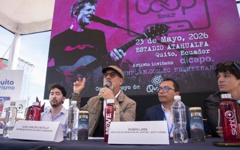 Quito Turismo y Sight Concerts dieron una rueda de prensa en la que dieron detalles sobe el montaje, los controles de seguridad y los pedidos del artista.