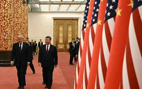 El presidente de Estados Unidos, Donald Trump, junto a su homólogo chino, Xi Jinping.
