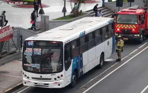 Bus de Guayaquil que sufrió un siniestro