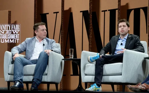 Musk y Altman juntos durante un evento de Variety
