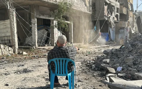 Fotografía de archivo de la destrucción en el centro de Gaza debido a un ataque israelí.
