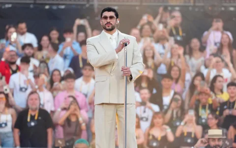 Bad Bunny dio dos conciertos en Barcelona, España.