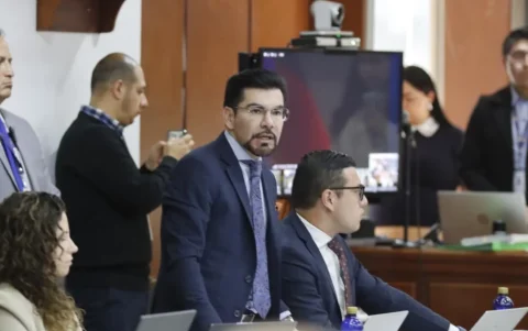El fiscal Carlos Alarcón durante el sexto día del juicio del caso Sinohydro.