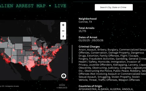 Mapa de detenciones, donde es posible filtrar los resultados por estado