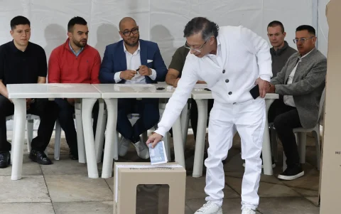 El presidente de Colombia, Gustavo Petro, votó este domingo 31 de mayo en Bogotá.