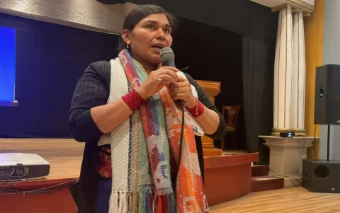 Martha Tuquerres representó a la Unorcac en los diálogos que mantuvieron las organizaciones indígenas con el Gobierno, durante el paro de septiembre de 2025.
