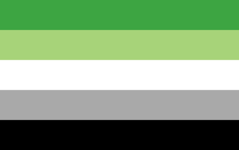 La bandera aromántica, atribuida a Cameron en 2014, representa a personas que experimentan poca o ninguna atracción romántica.