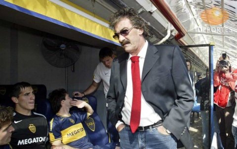 Ricardo Lavolpe cuando dirigió a Boca Juniors.