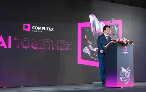 Lai Ching-te, presidente del evento durante su discurso de inauguración