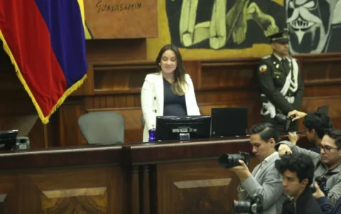 Mishel Mancheno es la nueva presidenta de la Asamblea Nacional de Ecuador.