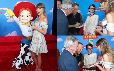 Cast en el idioma original firmando el VHS de la infancia de Swift