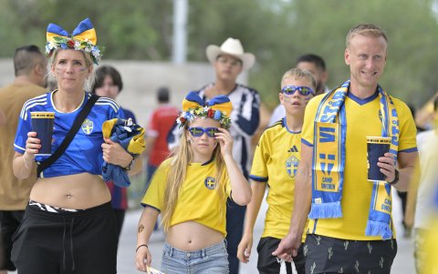 Hinchas de Suecia en México por el partido contra Túnez.