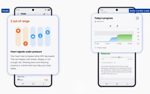 Modelo de la función 'Vitals', nueva en Samsung Health