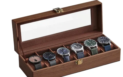 Referencial.Caja organizadora de relojes, un detalle práctico para conservar piezas especiales.