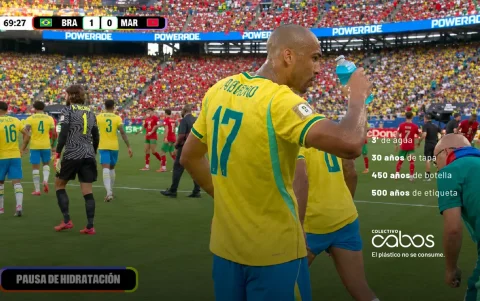 Pausa durante el partido Brasil vs Marruecos, disputado el 13 de junio