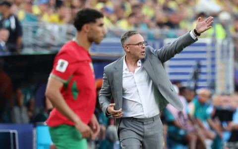 El seleccionador de Marruecos, Mohamed Ouahbi, en el Mundial 2026.