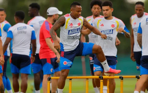 Mundial 2026: Colombia, durante un entrenamiento para medir a Congo.