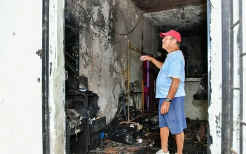 La vivienda quedó seriamente afectada tras el incendio registrado la madrugada del 23 de junio en Chongón.