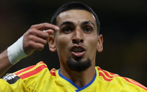 Daniel Muñoz el defensa de Colombia que hizo el gol.
