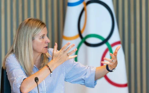La presidenta del Comité Olímpico Internacional (COI), Kirsty Coventry.