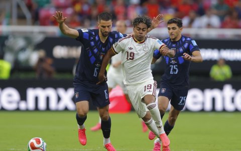 Mundial 2026: Lamine Yamal (19), de España, en el partido contra Uruguay.