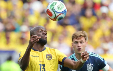 Mundial 2026: Enner Valencia, en el partido de Ecuador ante Alemania.