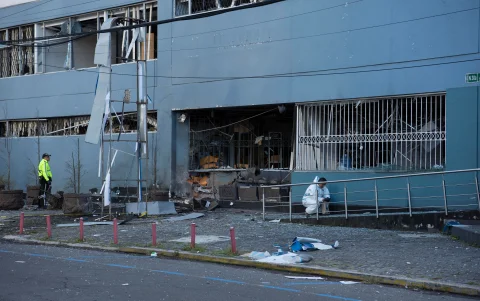El edificio de la Arcom resultó afectado por la explosión de este 29 de junio de 2026.