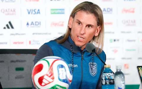Mundial 2026: Sebastián Beccacece, en la rueda de prensa antes del partido de Ecuador con México.