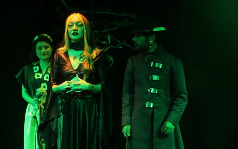 Curanderos, brujas, gitanos, soñadores y cazadores de fantasmas conforman a los personajes que son parte de la pieza.