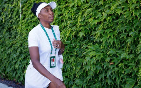 La estadounidense Venus Williams, ganadora de siete títulos individuales de Grand Slam, en Wimbledon.