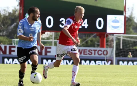 Erling Haaland jugando en 2016 para la Liga de Noruega