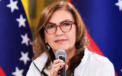 Jacqueline Faría, designada presidenta de la Gran Misión Venezuela Renace en Caracas.