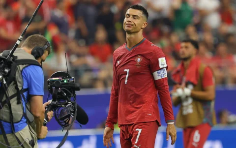 Cristiano Ronaldo luego de la derrota y eliminación de Portugal ante España, en los octavos de final del Mundial 2026.