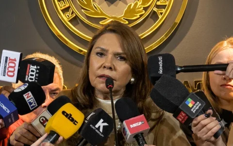 Celeste Amarilla, senadora de Paraguay, este 7 de julio. Ella arremete contra el futbolista francés Kylian Mbappé.
