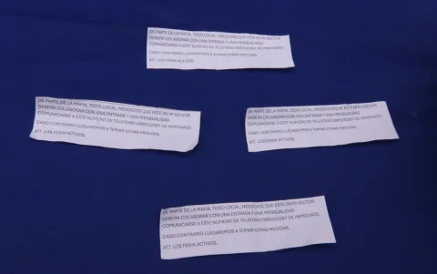 Estos eran los mensajes que dejaban los extorsionadores para amedrentar a sus víctimas en Guayaquil.