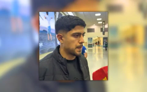 El futbolista paraguayo Sergio Díaz, a su arribo a Guayaquil para sumarse a Barcelona SC.