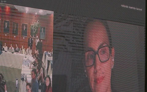 Inés Manzano participó por videoconferencia en la sesión de la Comisión de Fiscalización durante su juicio político.