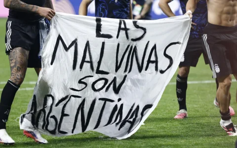 La pancarta argentina sobre las islas Malvinas en el Mundial 2026.