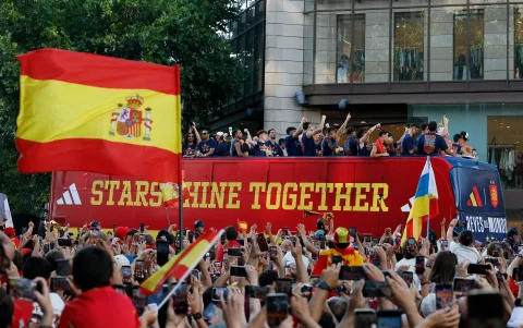 Los festejos de la selección de Espñaa en Madrid.