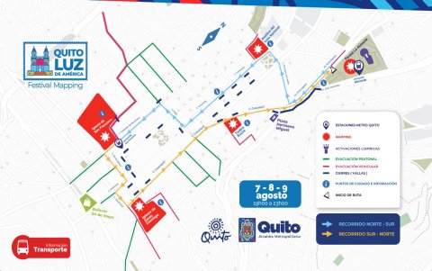 Este es el mapa del recorrido del Festival de Mapping
